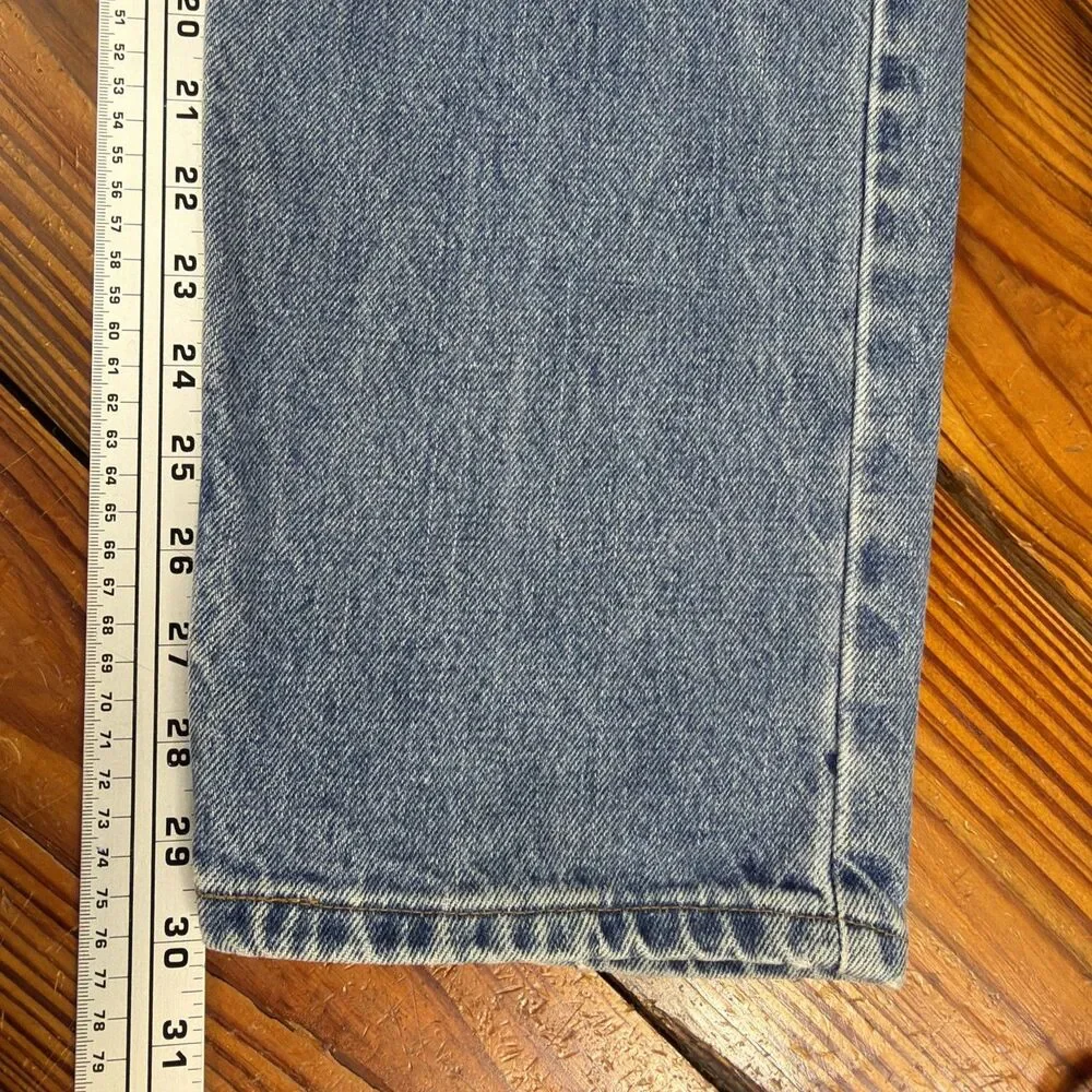 Vintage 1991 Levi's 505 Denim Jeans Men's Size 36x30 Black Bat Wing Made in USA